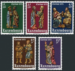 Люксембург, 1973, Каритас, Скульптуры, 5 марок